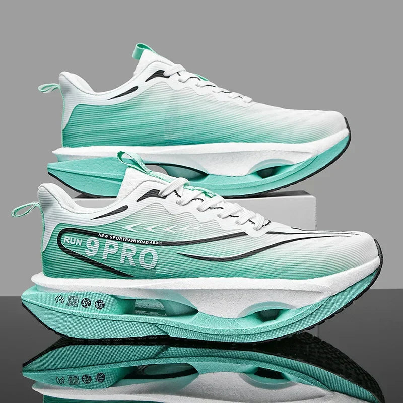 Men's Carbon Plate Sneakers Outdoor Soft Sole Mesh Sports Shoes Running Shoes Light Anti-Slip Casual Couple Tennis Shoes