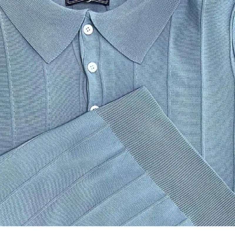 Men's Short-Sleeved Polo Shirt with Lapel Collar, Business Casual Style, Pure Color Sweater, New Fashionable Design, Plus Size
