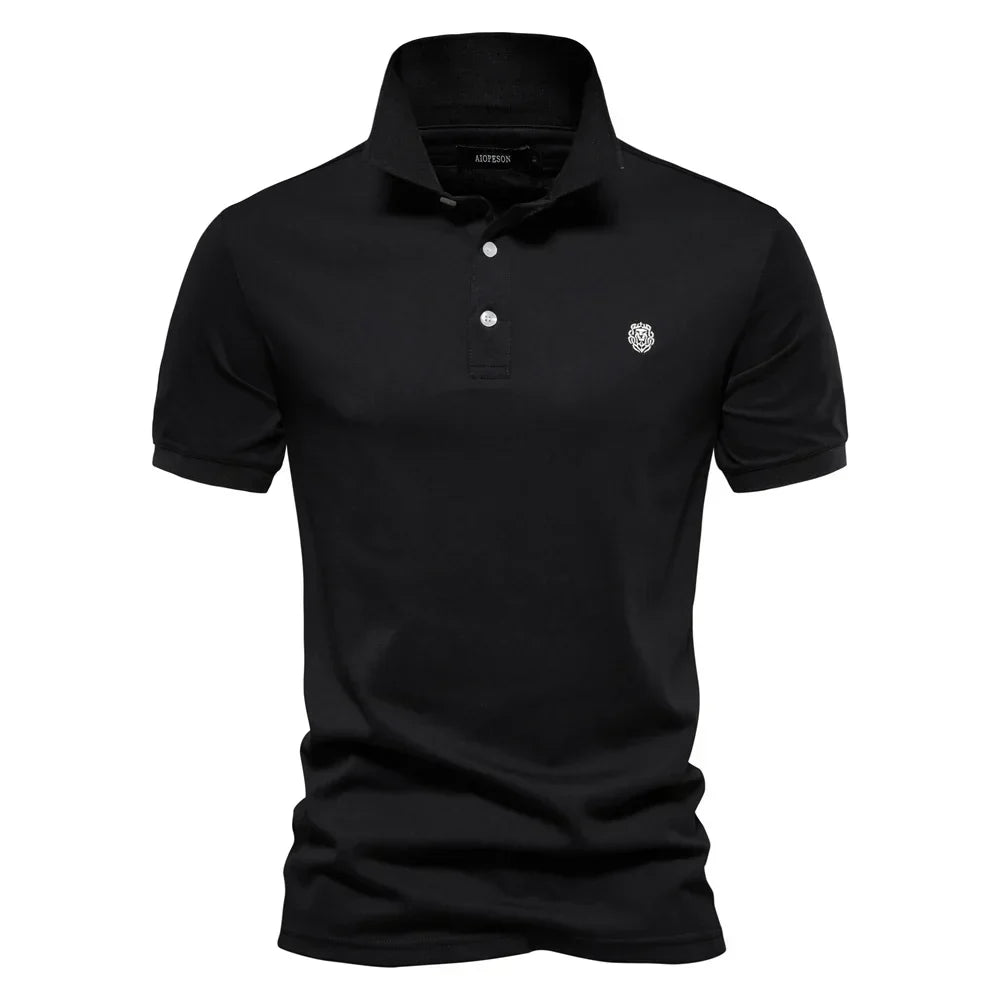 100% Cotton Embroidery Men's Polo Shirts Solid Color Short Sleeve Polo Shirts for Men New Summer Brand Social Polos Men