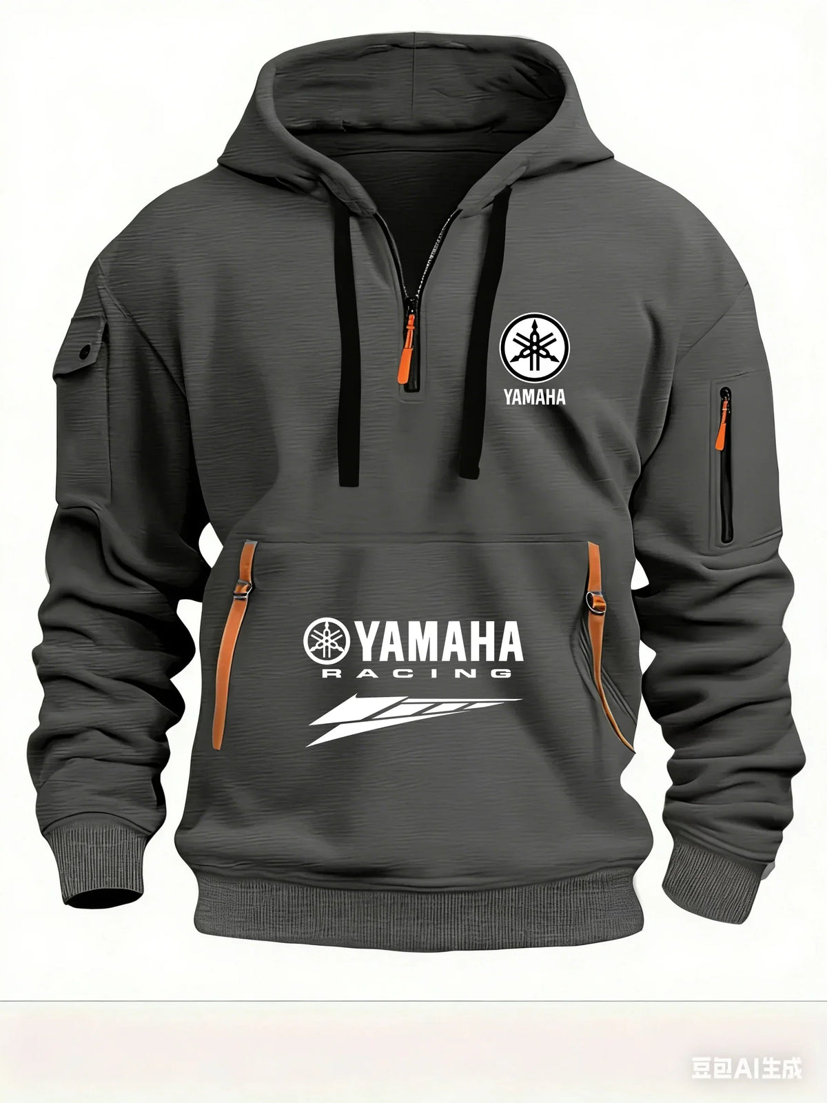 2026 New Yamaha Logo Racing Motorcycle Racing Outdoor Sports Men's Half Zipper Pocket Women's Large Hoodie