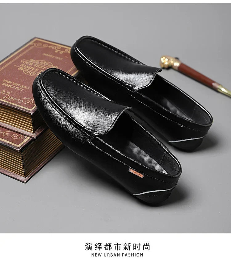 Men's Summer Breathable Summer Leather Shoes Casual Fashion Single Shoes