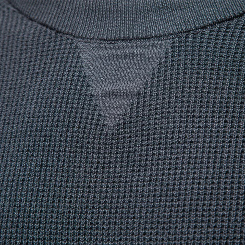 Raglan Sleeve Polo Shirt Men Henley Collar Solid Color Long Sleeve Heavyweight Cotton Business Casual Autumn Winter