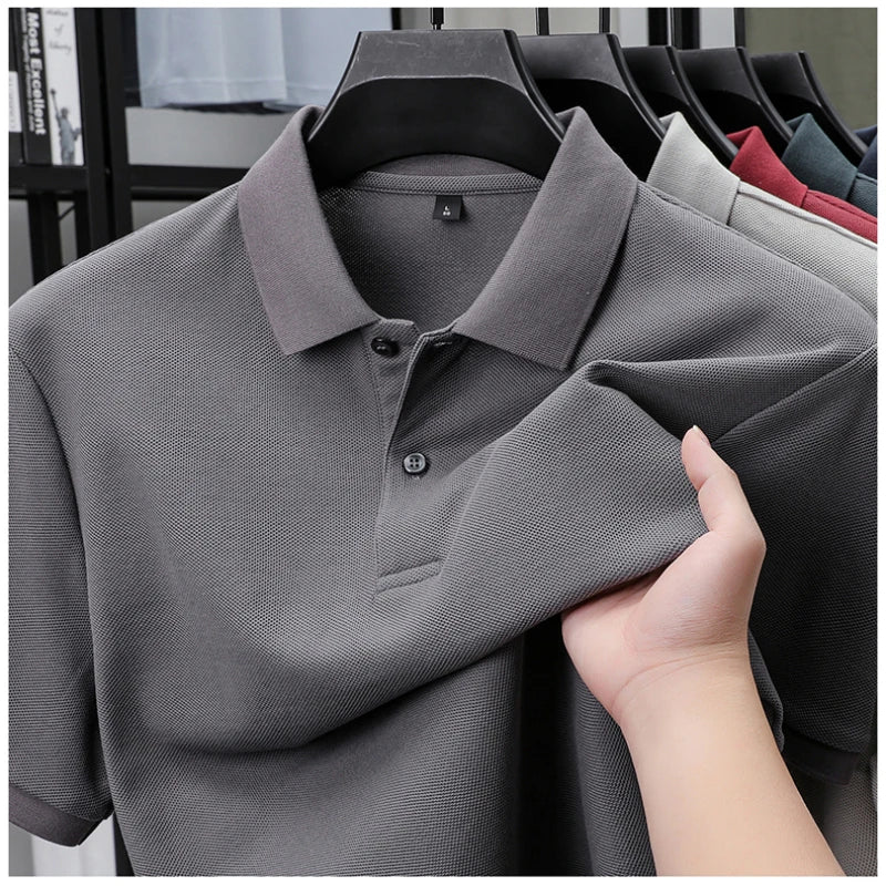 Men's 100% Cotton Polo Shirt - Summer Casual Breathable Tee,19 Colors,Ideal for Golf and Sports,Business Casual,Silk-Like Finish