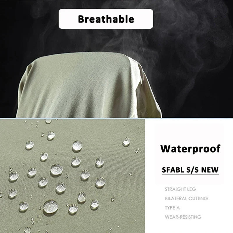5XL Summer Quick Dry Hiking Pants Men Stretch Waterproof Tactical Pants Zipper Pockets Trousers Lightweight Fishing Pants