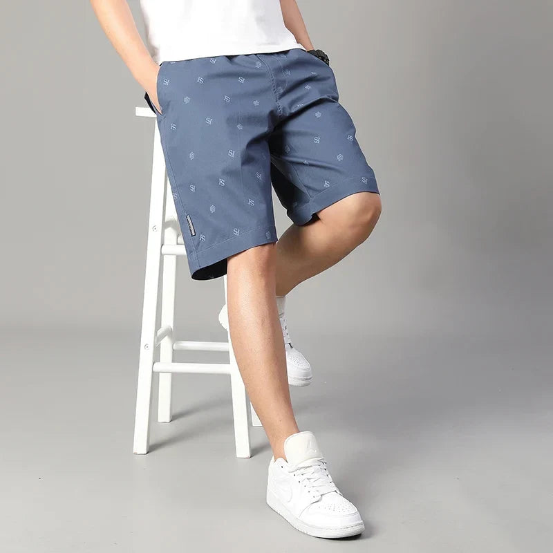 Men's Cotton Print Shorts Streetwear Casual Cotton Workwear Summer Breathable Fitness Knee Shorts Sports Shorts Sweatwear 6XL