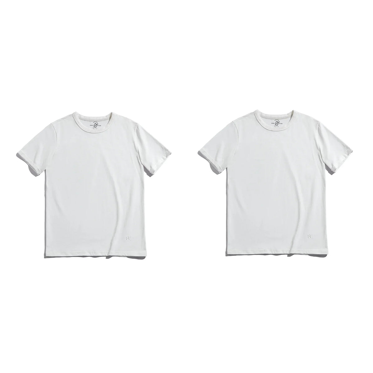 Summer Solid Color Short Sleeve T-Shirts 100% Cotton Round Neck Tees with Rolled Edge Cuffs Casual Tops for Men