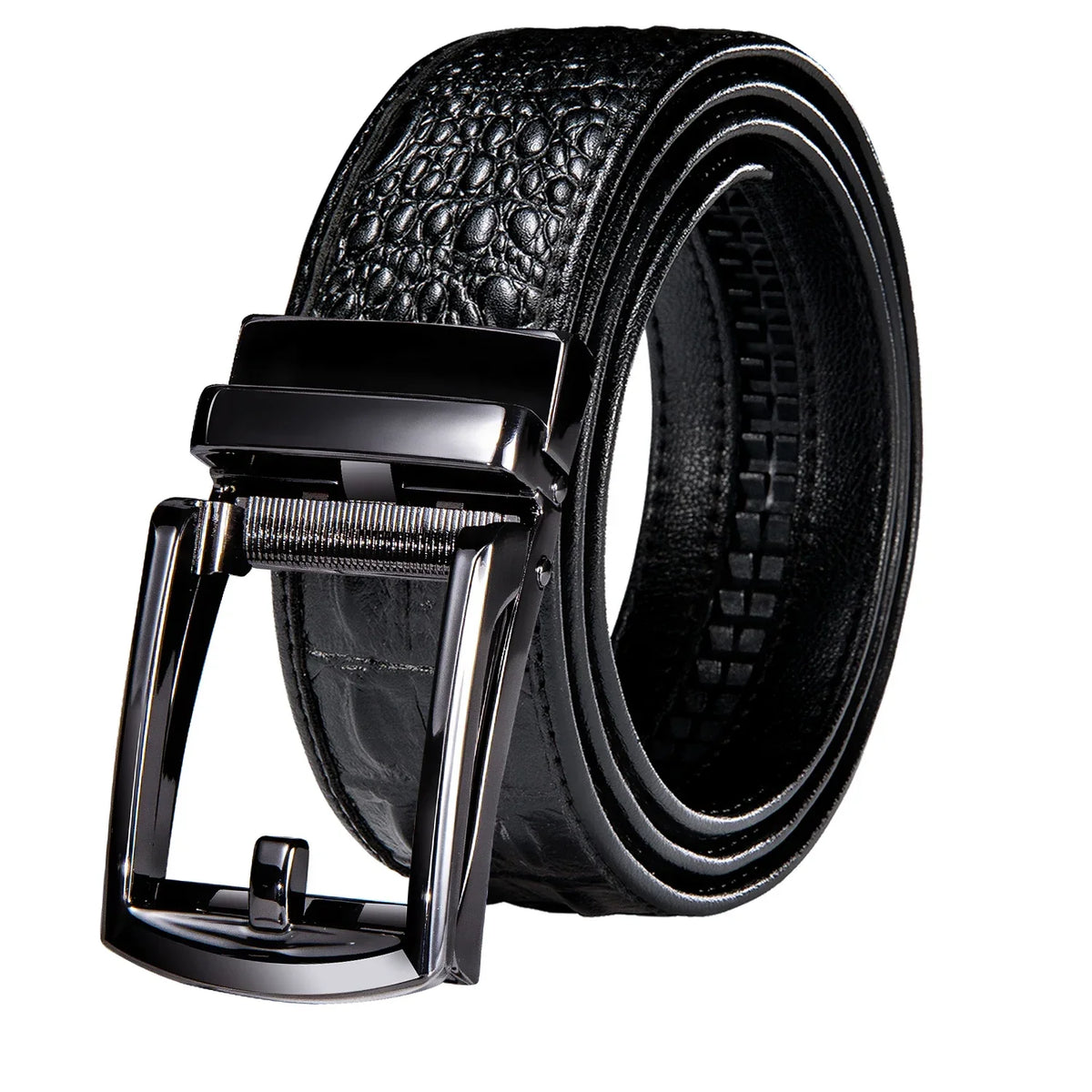 Crocodile Designer Luxury Genuine Leather Belts for Men Casual Jeans Belt Strap Gold Automatic Buckle Black Belt PD-2036