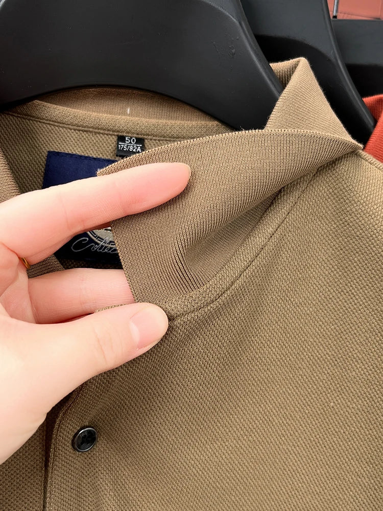 Luxury brand men's polo shirt short sleeve high-end fashion Paul embroidery lapel T-shirt 2025summer breathable casual golf top