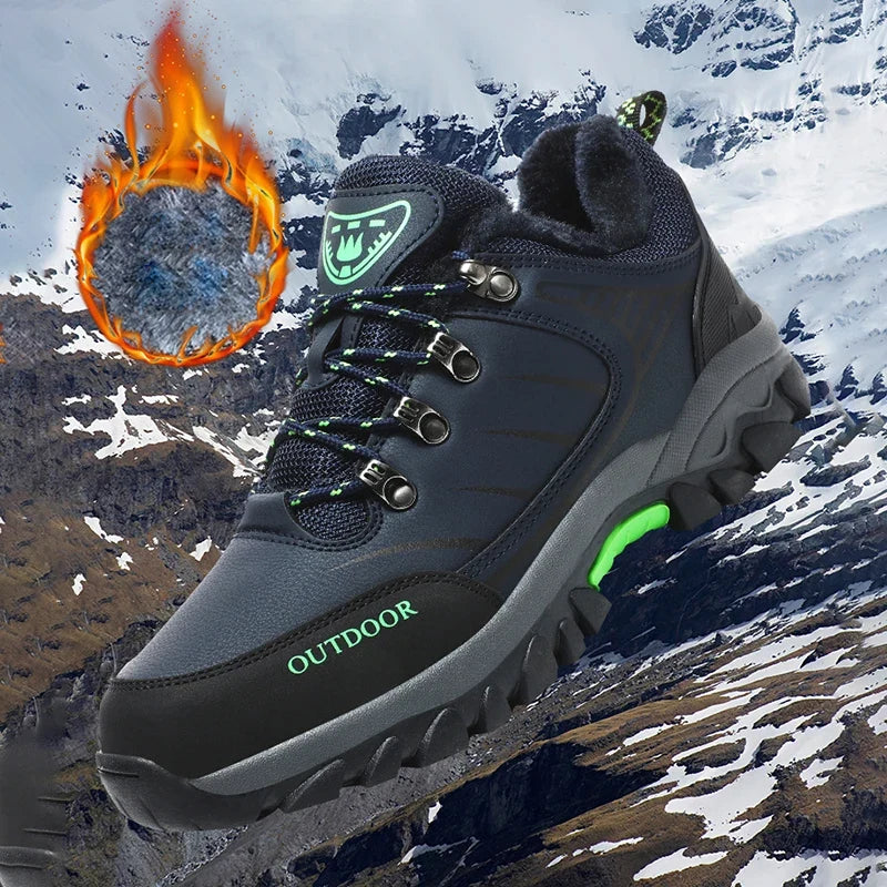 Hiking Boots Man Winter Sneakers Luxury Designer Men's Leather Boots Models Winter Shoes Anti Slip Sneakers Platform Ankle Boots