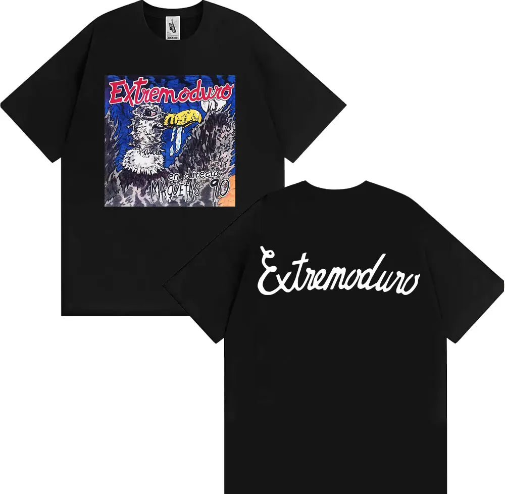 Rock Band EXTREMODURO Tour 2025 Cover T-shirt Men Women Fashion Vintage Short Sleeve T Shirts Summer Pop Loose Oversized T Shirt