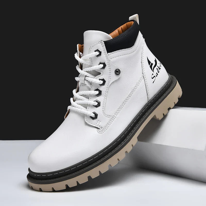 Handmade Men Boots Autumn Outdoor Hiking Boots Ankle Winter Leather Shoes Sneakers Hombres Botas High Top Footwear Anti Slip