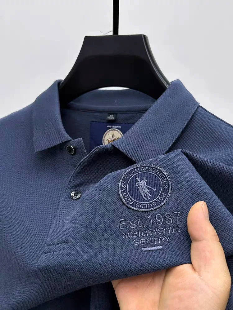 Luxury brand men's polo shirt short sleeve high-end fashion Paul embroidery lapel T-shirt 2025summer breathable casual golf top