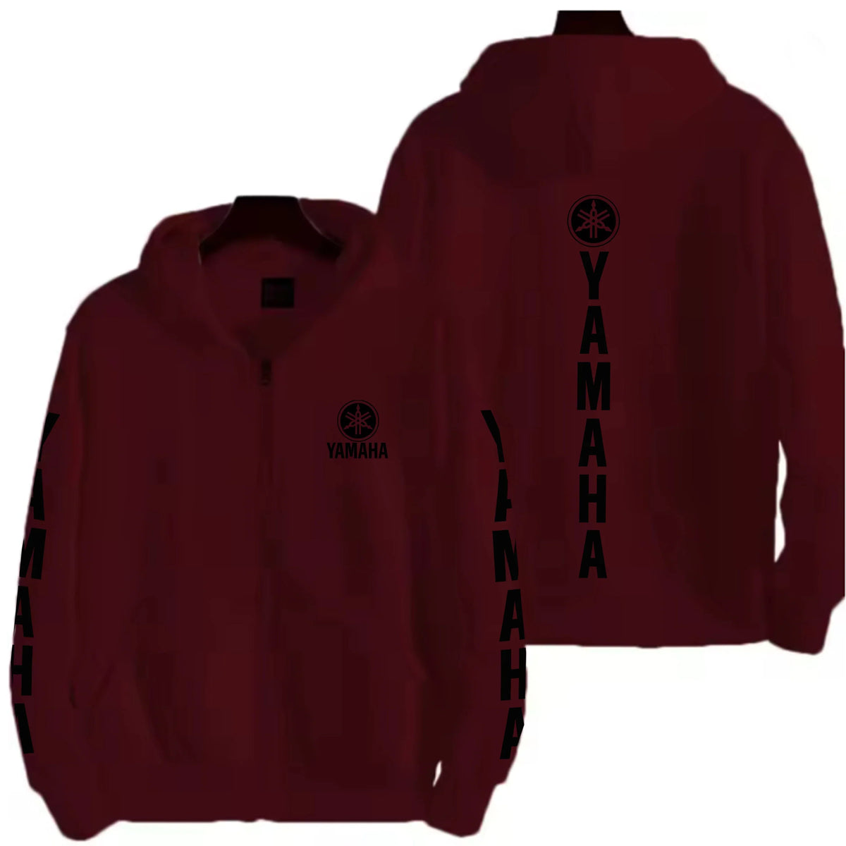 Men's YAMAHA Zipper Hoodie Long Sleeve Motorcycle Racing Printed Hoodie Sportswear Casual Street Couple Jacket with Pocket