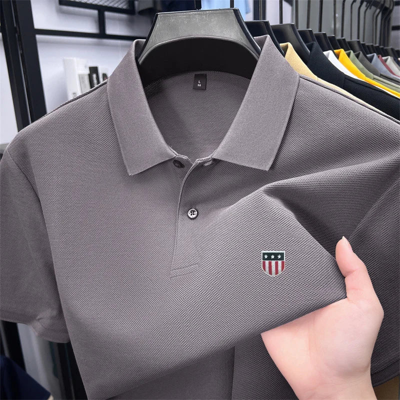 men's summer luxury brand cotton 100% polo shirt lapel printing short sleeves t-shirt business leisure ventilate men's clothing