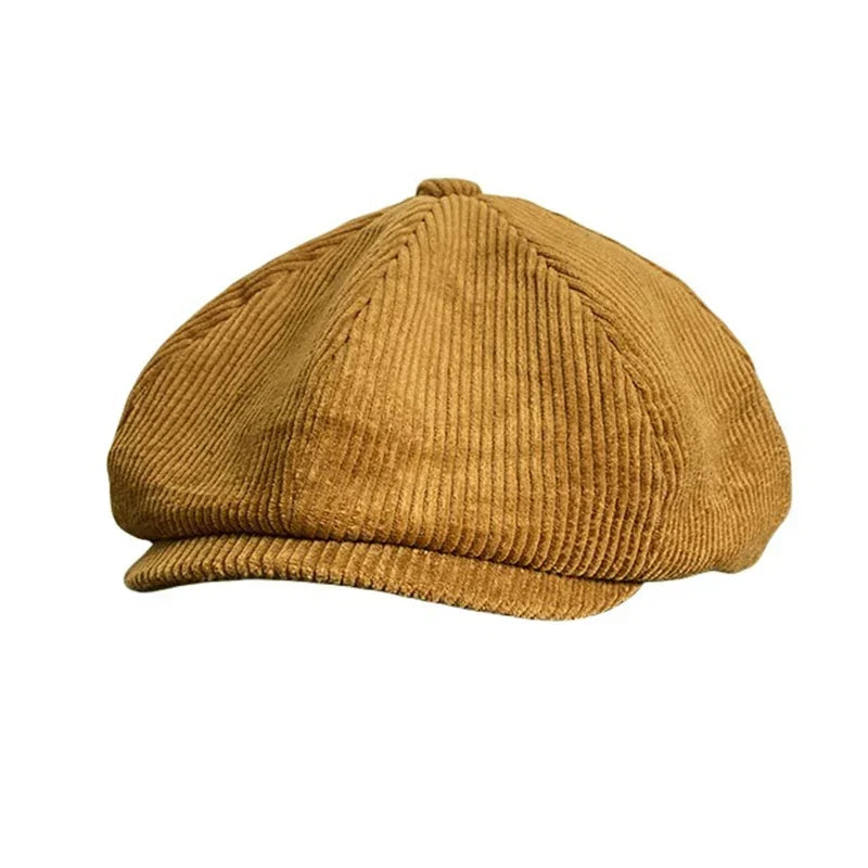 Retro Winter Caps For Men Corduroy Newsboy Hat Woman Flat Cap Male Warm Cap Dad Outdoors Casual Octagonal Cap Gatsby Hat BJM34