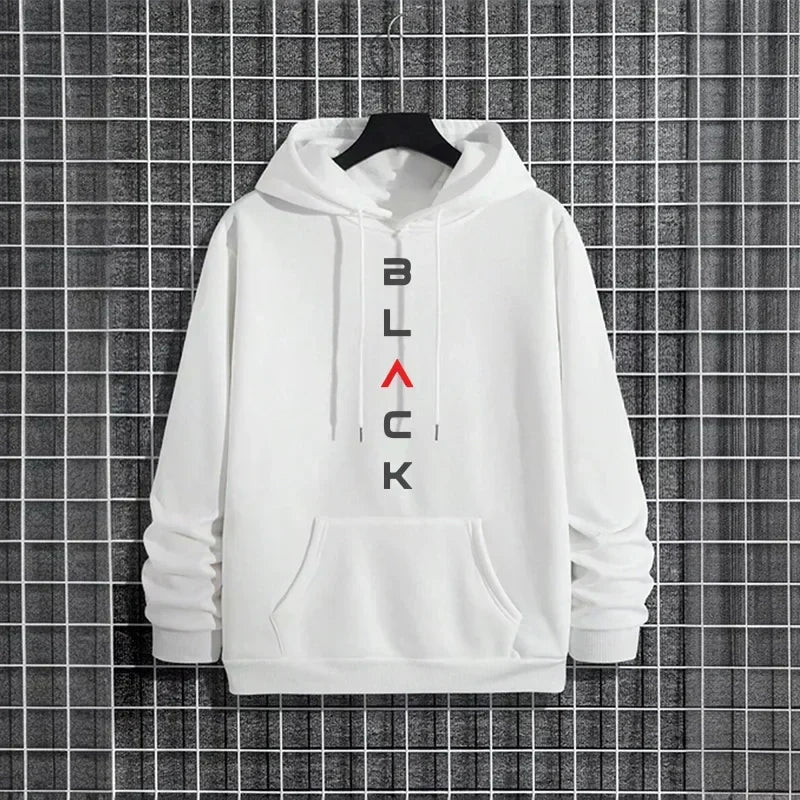2025 New Arrival Men's Tracksuit Black Letter Print Sweatshirt + Pants Urban Causal Fashion Sportswear Fall/winter Sports Suit