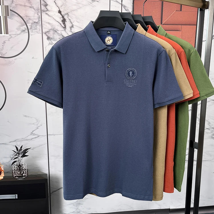 Luxury brand men's polo shirt short sleeve high-end fashion Paul embroidery lapel T-shirt 2025summer breathable casual golf top
