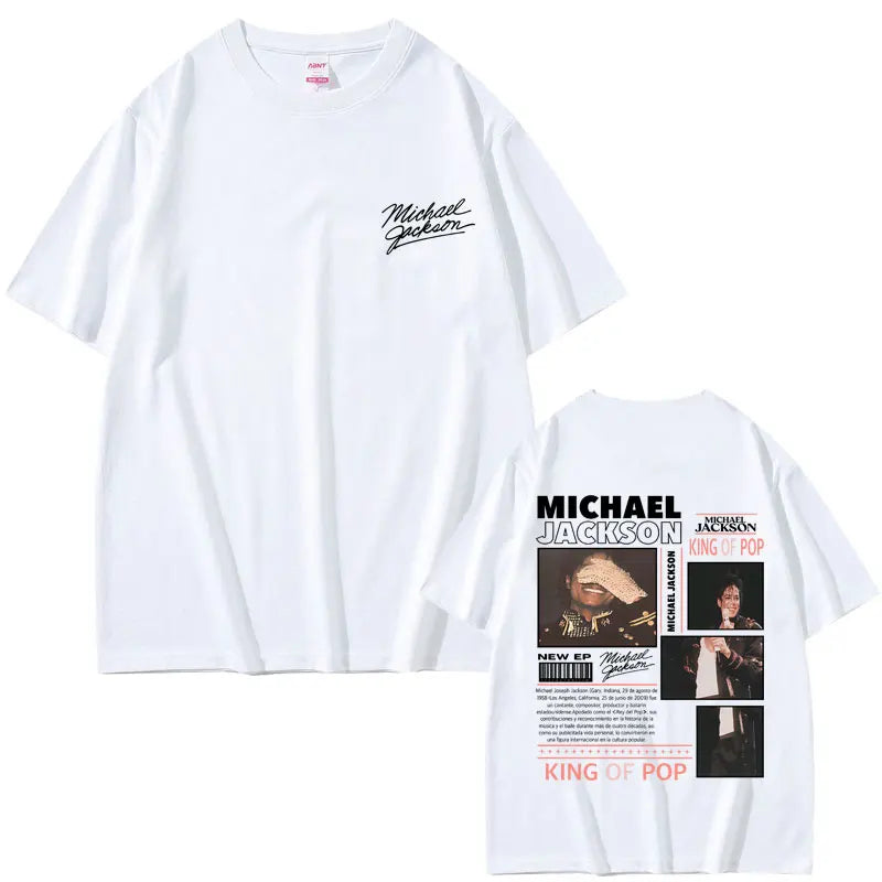 Classic Retro Michael Jackson King of Pop T-shirt Men Women Vintage Gothic Rock T-shirts Men's Hip Hop Punk Oversized T Shirts
