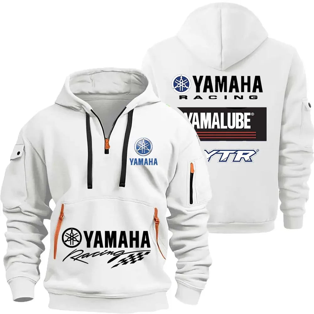Logo Motorcycle Racing Team Men Half Zipper Hoodie Spring Male Sweatshirt Fashion Sports Men's Pullover Clothes