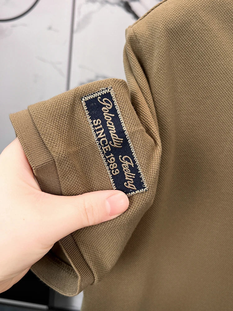 Luxury brand men's polo shirt short sleeve high-end fashion Paul embroidery lapel T-shirt 2025summer breathable casual golf top