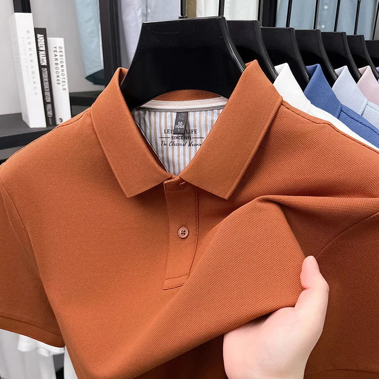 Men's Premium Cotton Polo Shirt Open Hem Design Breathable & Soft Factory Direct Supply  14 Trendy Colors Golf Top