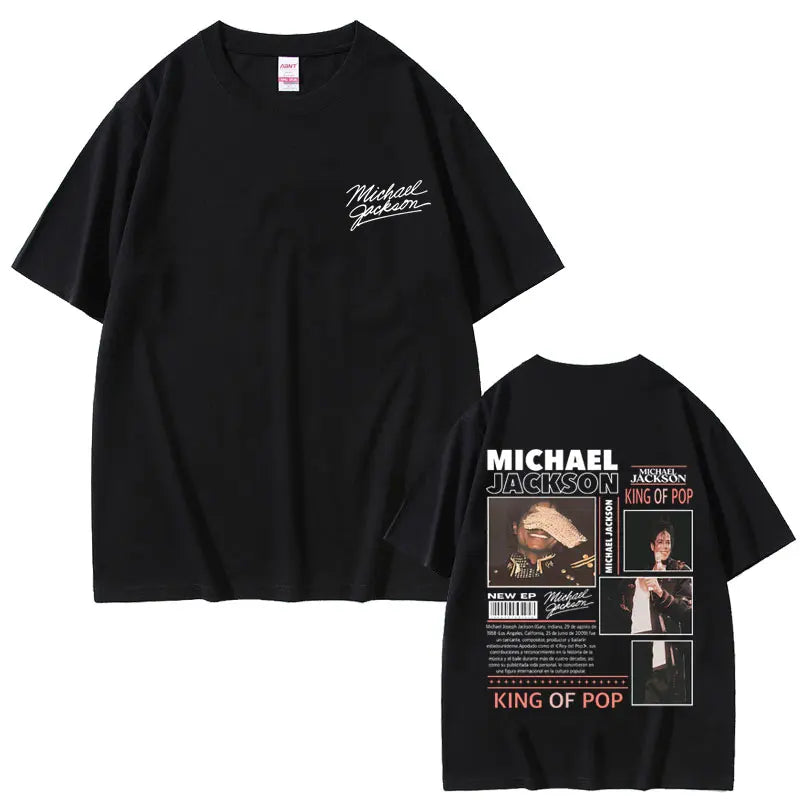 Classic Retro Michael Jackson King of Pop T-shirt Men Women Vintage Gothic Rock T-shirts Men's Hip Hop Punk Oversized T Shirts