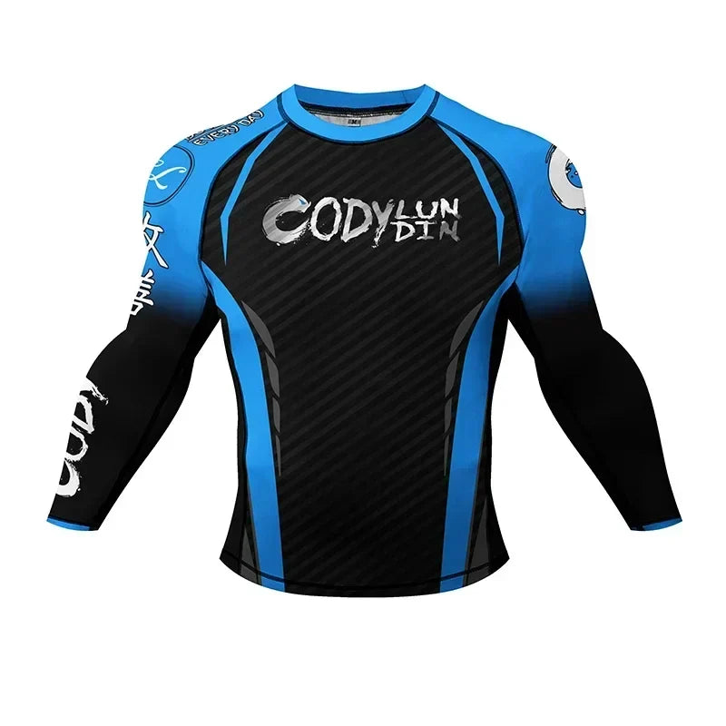 Rashguard MMA T-shirt+Pants Suit Men 4PCS/Set Jiu Jitsu Brazilian Grappling Bjj Boxing Rash Guard Sport Jerseys Fighting Shorts