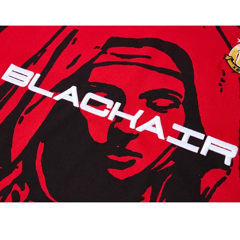 Hip Hop Streetwear Polo T-Shirt Virgin Mary Graphic T Shirt Men Polo Shirt Short Sleeve Harajuku Cotton Tops Tees Red Grey