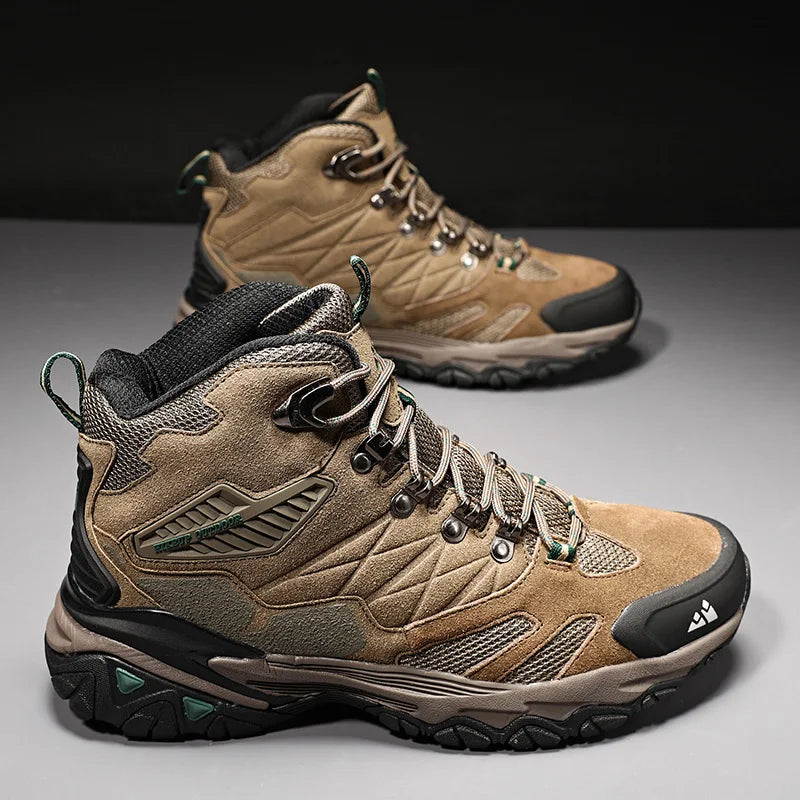 Winter Boot Men Outdoor Hiking Boots Suede High Top Leather Outdoor Trekking Sneakers Mens Mountain Tactical Boots