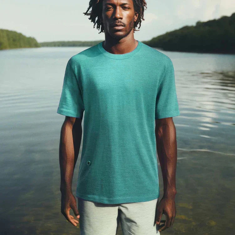 Superfine Merino Wool T shirt Men Base Layer Merino Shirt Wicking Breathable Quick Dry Anti-Odor No-itch Big USA Size