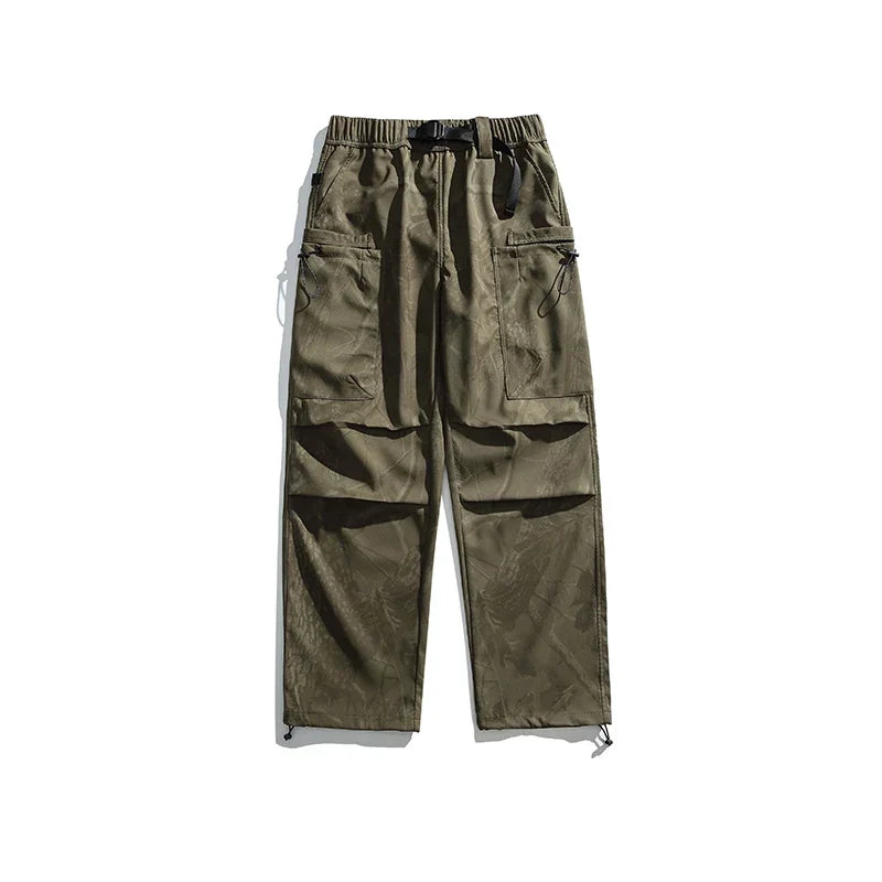 Hiking Pants Men Waterproof Windproof Breathable Elastic Waist Climbing Trekking Fishing Pants Camping Casual Overalls Trousers