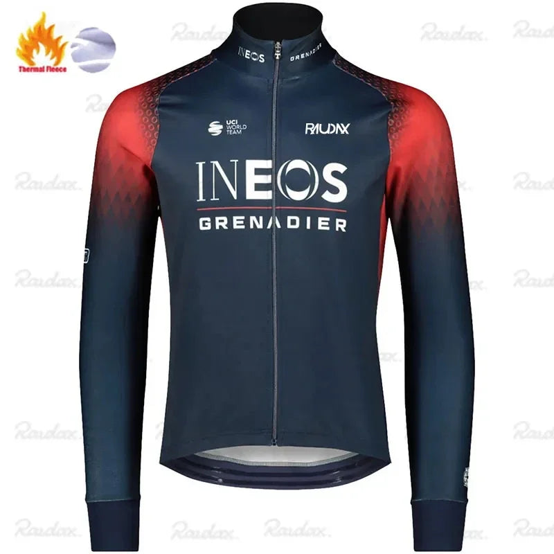 Grenadier Winter Cycling Jackets Long Sleeves Fleece Cycling Clothing MTB Cycling Bib Pants Set Warm Road Bike Sportswear