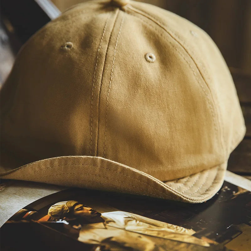 Retro Peaked Cap for Men Designer Beret Streeetwear Short Brim Flip Hat Casual Newsboy Hats Jeans Blue Khaki Amekaji Wear