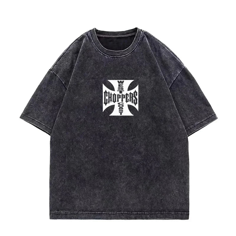 Paul Walker Shirt West Coast Choppers Vintage Washed T shirt Men Women Hip Hop streetwear Oversized short sleeve Cotton T-shirts