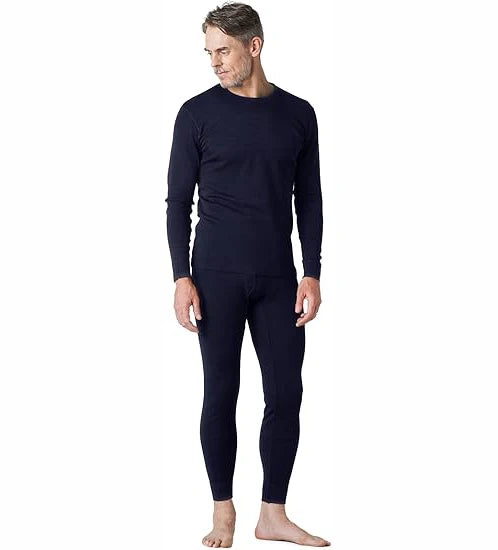 100% Merino Wool Base Layer Set Men 150G Winter Merino Wool Thermal Underwear Sets Lightweight Long Sleeve Top Bottom Pants