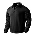 24 cross-border popular autumn long-sleeved lapel zipper men's loose casual top polo shirt