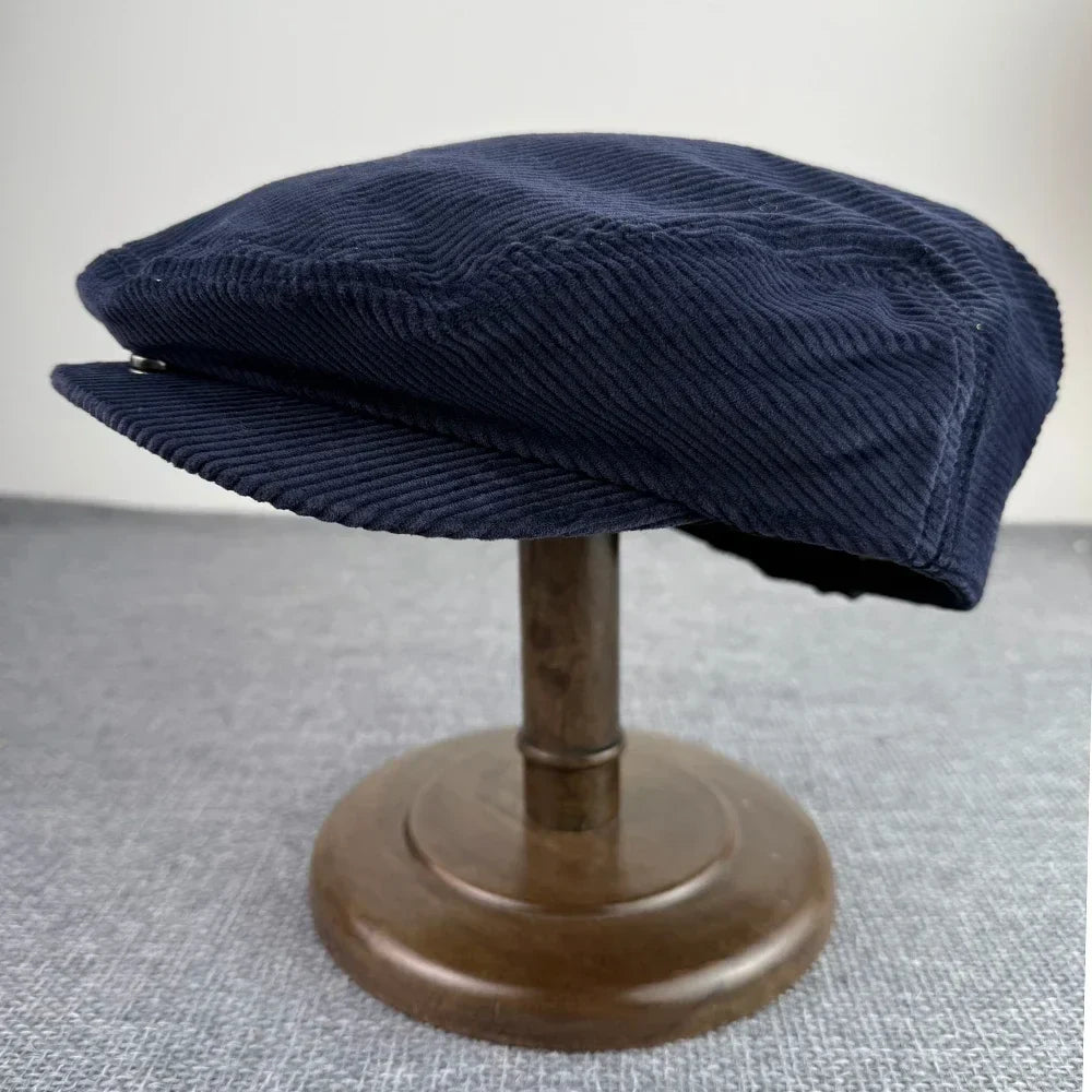 Top Grade Corduroy Newsboy Cap Spring Autumn Flat Hat Vintage Casual Newsboy Cap Unisex Fashion Berets Hats for Men