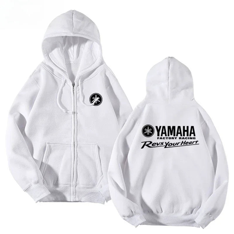 Motorcycle Racing Printed Autumn New Zipper Shirt Men's and Women's Universal Full Zipper Warm Hoodie Sportswear
