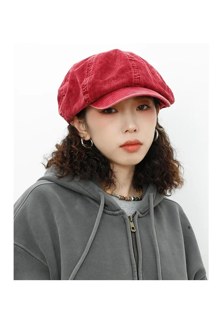 Retro Newsboy Caps Men Octagonal Hats Autumn British Women Painters Caps Fashion Corduroy Berets Gorras Casual Baseball Hat