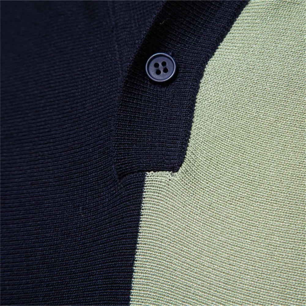 Brand Men's Striped Mesh Polo Shirt for High Quality Breathable Fabric Stylish Casual Male Polo Shirts ﻿