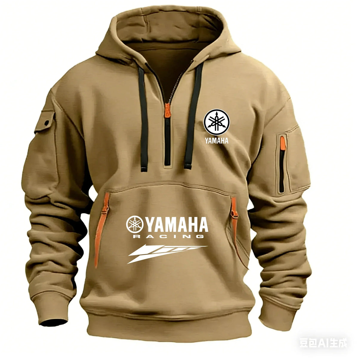 2026 New Yamaha Logo Racing Motorcycle Racing Outdoor Sports Men's Half Zipper Pocket Women's Large Hoodie