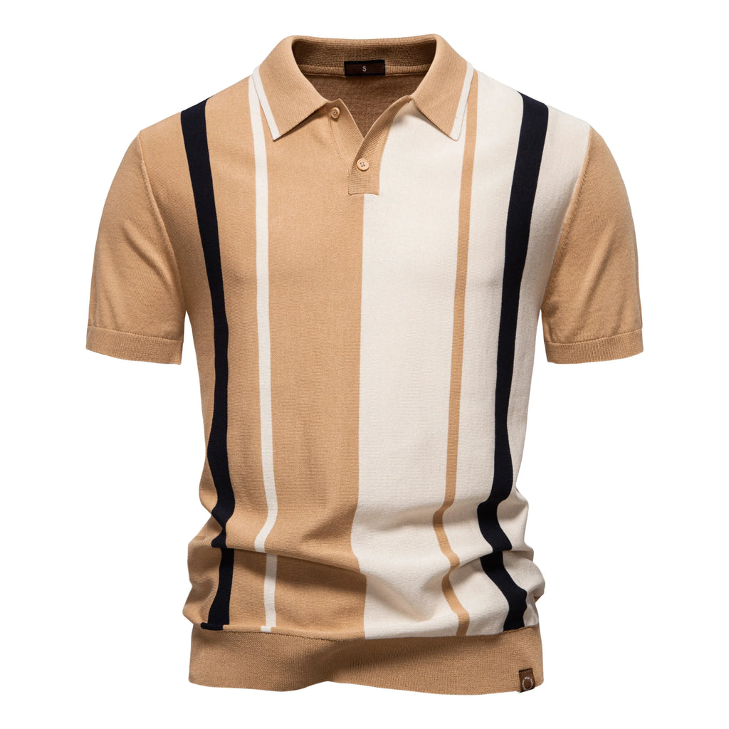 Brand Men's Striped Mesh Polo Shirt for High Quality Breathable Fabric Stylish Casual Male Polo Shirts ﻿