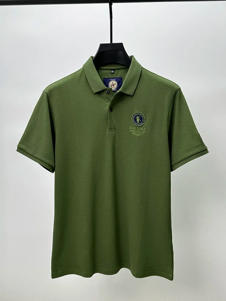 Luxury brand men's polo shirt short sleeve high-end fashion Paul embroidery lapel T-shirt 2025summer breathable casual golf top