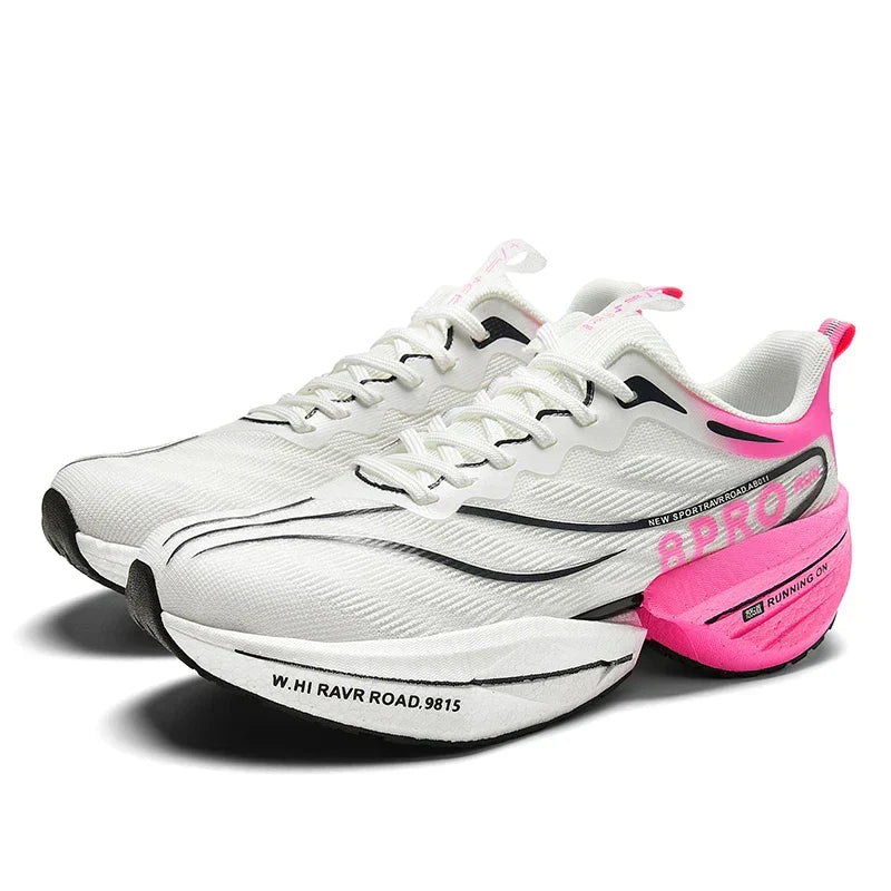 Men's Carbon Plate Sneakers Outdoor Soft Sole Mesh Sports Shoes Running Shoes Light Anti-Slip Casual Couple Tennis Shoes