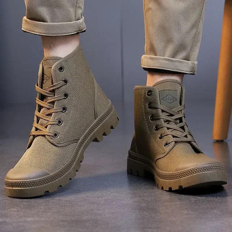 Canvas Ankle Retro Male Shoes Short Barrel Booties High Quality Men's Boots Designer Fashion Cheap Comfortable New Non Slip Y2k
