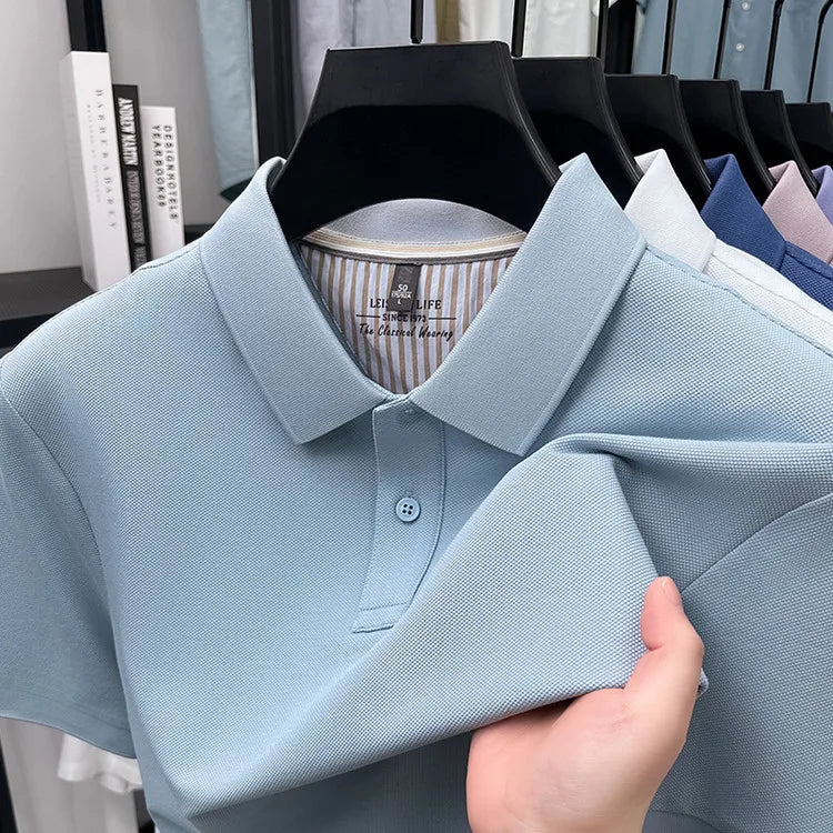 Men's Premium Cotton Polo Shirt Open Hem Design Breathable & Soft Factory Direct Supply  14 Trendy Colors Golf Top