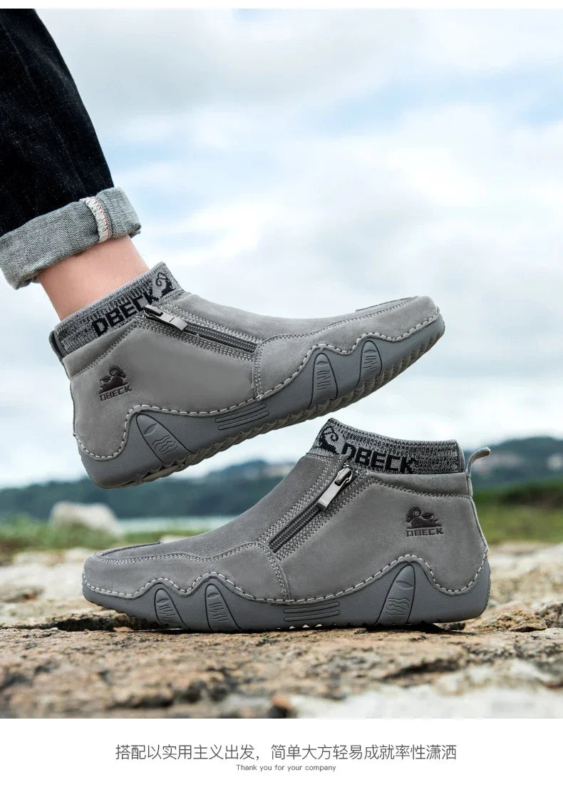 DBECK Men Sneakers Casual Shoes Male High Top Sneakers Winter Warm Designer Fashion Loafers Lace Up Shoes Men Ankle Boots