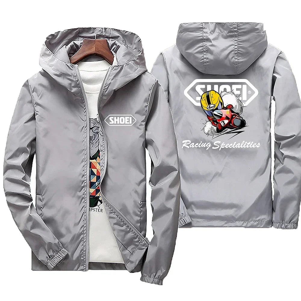 2026 New high-quality men's windproof jacket, large waterproof jacket with mountain and bicycle hood, for spring and autumn