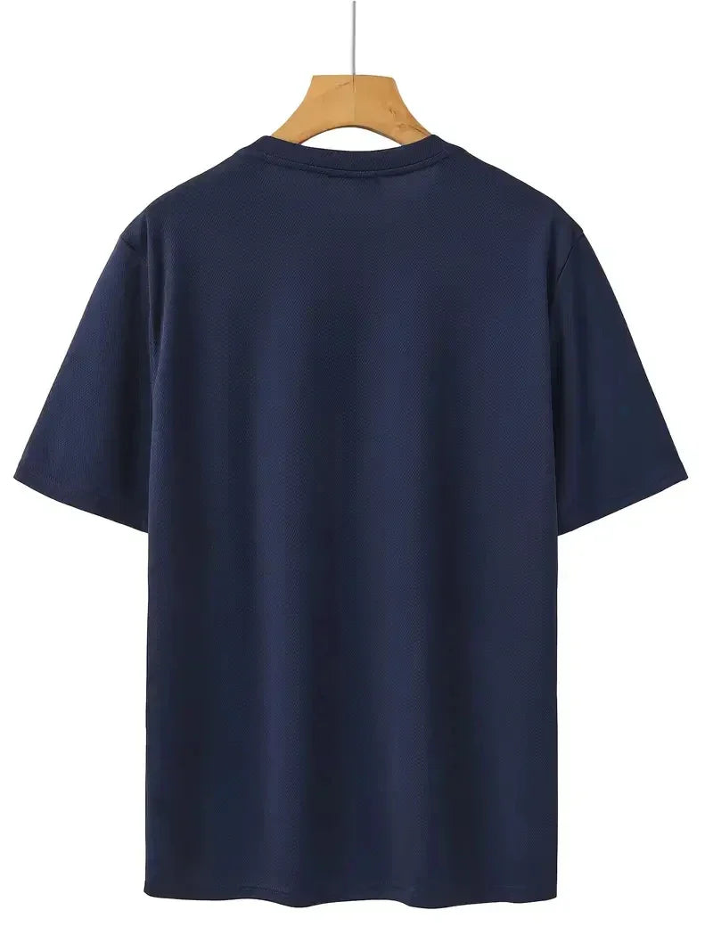 1-3 Pack Men's Quick Dry Mesh T-shirts, Casual Loose Fit Crew Neck Short Sleeve Tops for Sports & Daily Life