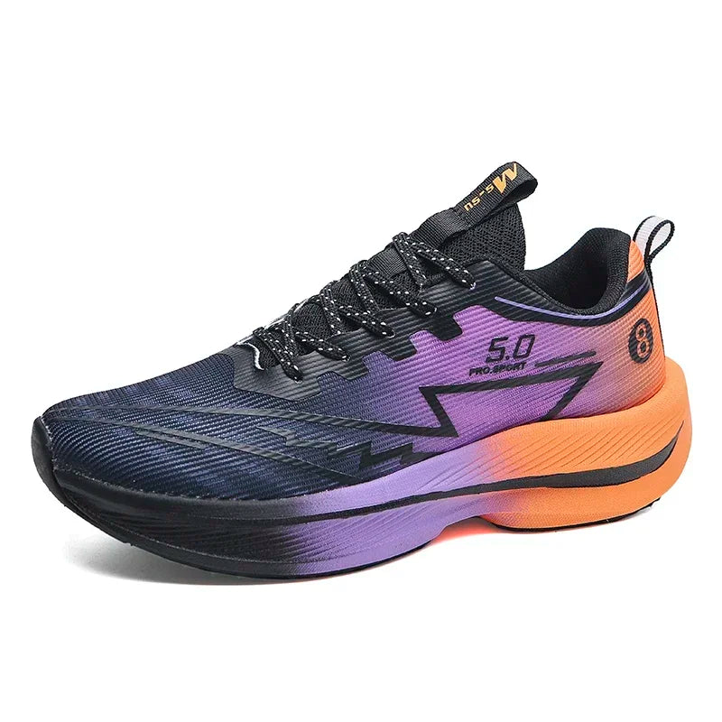 Men's Carbon Plate Running Shoes Soft Cushion Shock Absorbing Sports Shoes Unisex Sneakers Light Anti-Slip Training Shoes